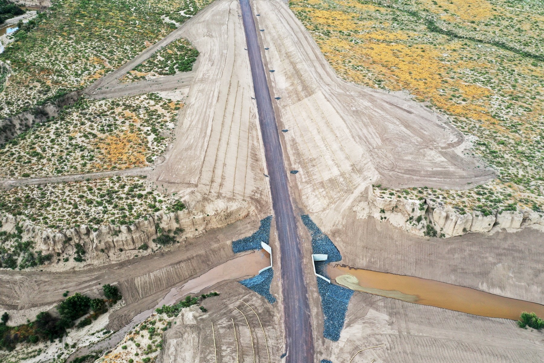Road construction photograph previously published on the Red Arrow website